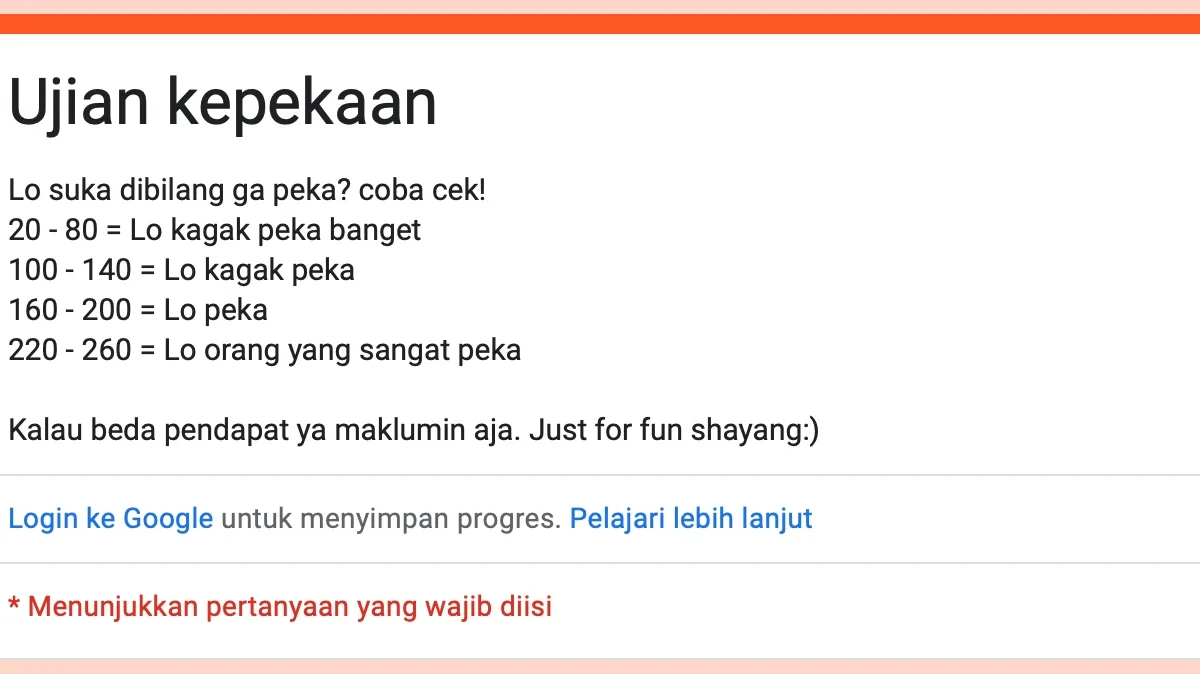 Link Tes Ujian Kepekaan Google Docs 2024, Seberapa Peka Doi Kamu ke Pasangan?