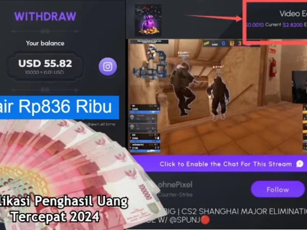 5 Menit nonton Game langsung dapat uang dari APlikasi PNgehasil uang tercepat 2024.