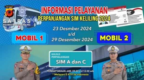 Lokasi Layanan SIM Keliling Bandung Hari ini, 24 Dan 26 Desember 2024