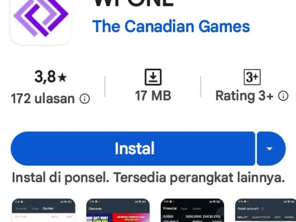 Aplikasi WPONE yang ternyata ada di Google Play Store.