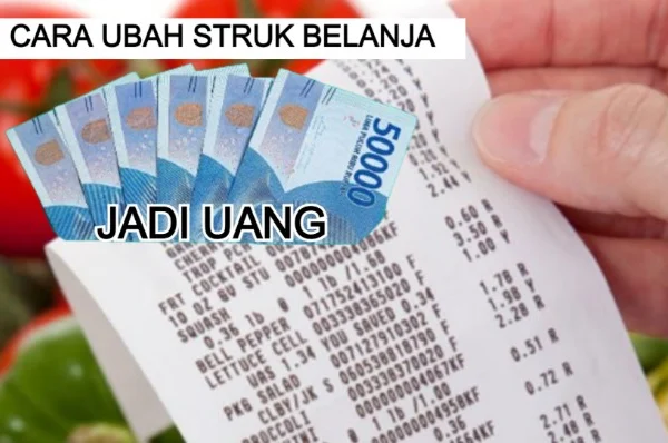 Ilustrasi cara ubah struk belanja enajdi uang di Aplikasi penghasil uang.