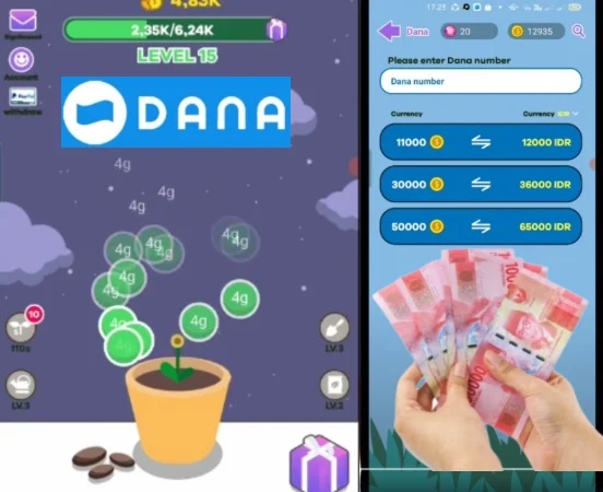 Saldo DANA gratis dari aplikasi game yang hanya tap-tap layar