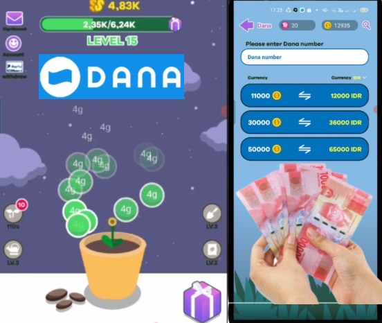 Saldo DANA gratis dari aplikasi game yang hanya tap-tap layar