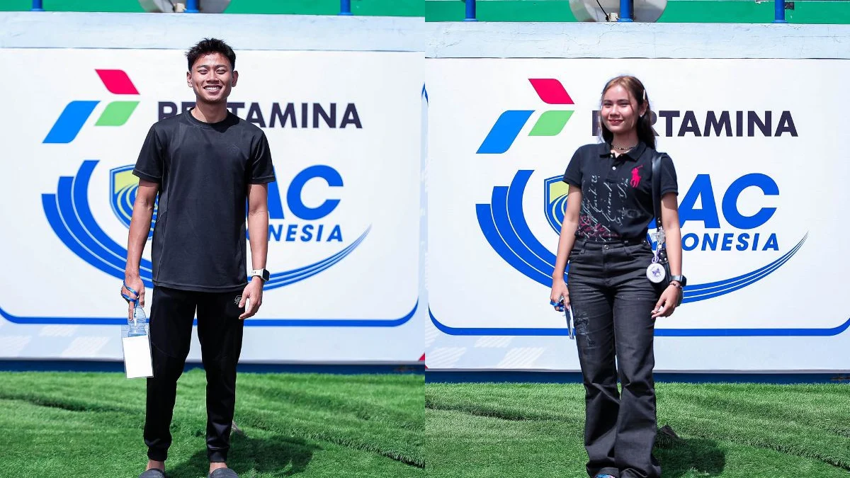 Yanuar (kiri) dan Vira (kanan) saat hadir di Pertamina SAC Indonesia 2024-2025 West Java Qualifiers