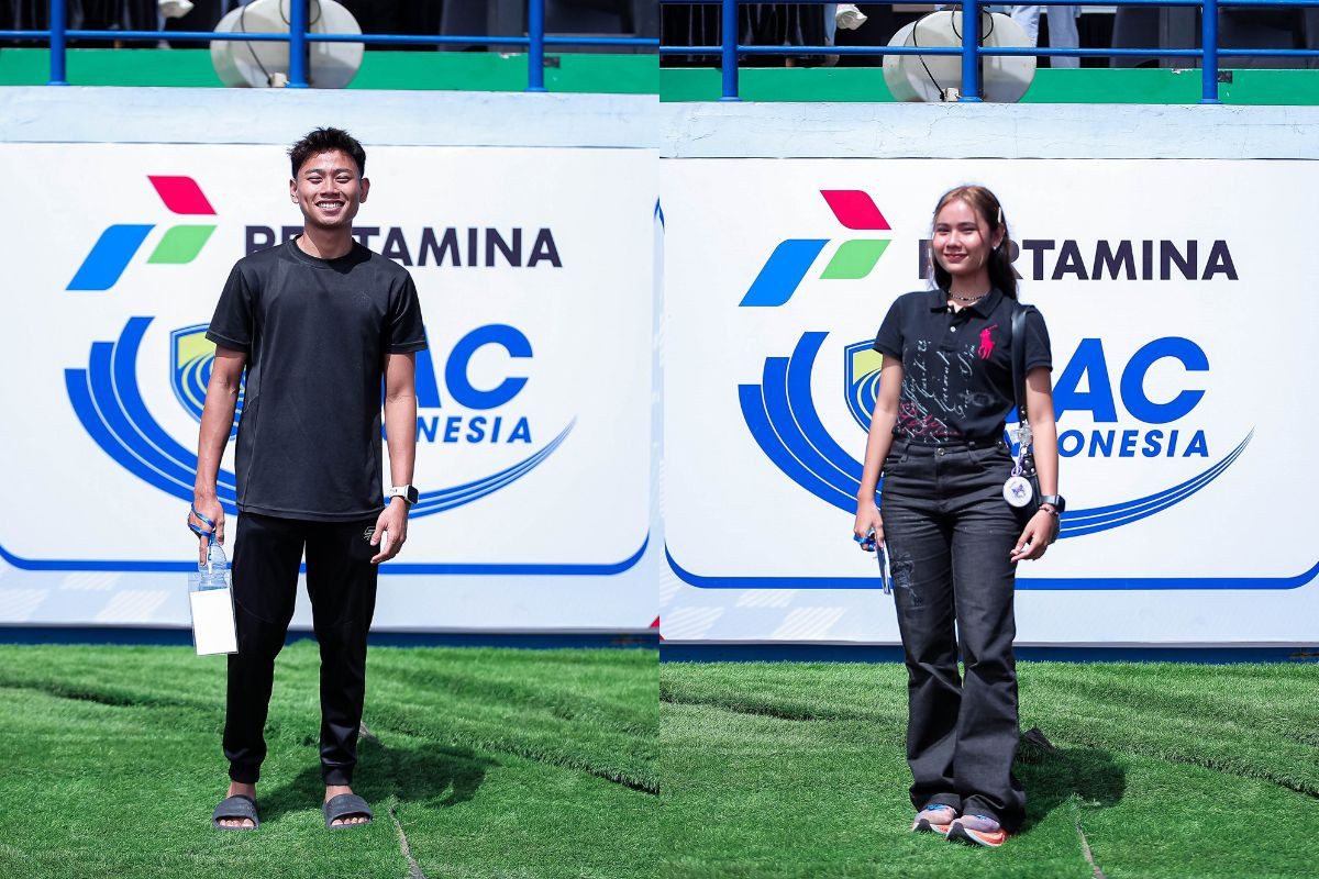 Yanuar (kiri) dan Vira (kanan) saat hadir di Pertamina SAC Indonesia 2024-2025 West Java Qualifiers