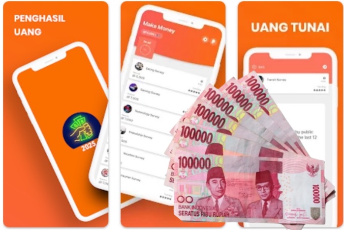 Aplikasi penghasil uang langsung cair masuk eWallet.