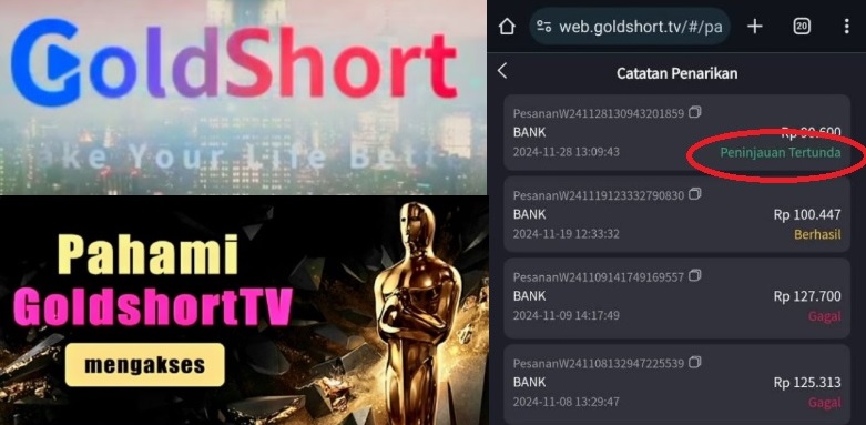 Aplikasi Gold Short TV yang mulai banyak kendala.