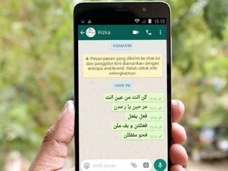 ILSUTRASI Tulisan Arab di WhatsApp.