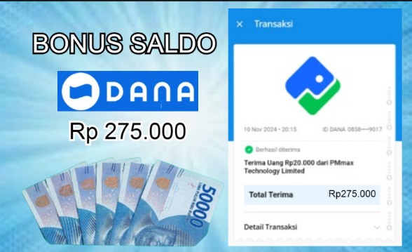 Bonus saldo DANA gratis cair 5 menit.