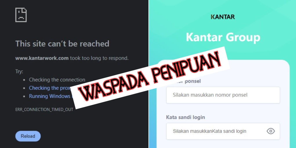 Aplikasi Kantar Work yang diduga akan scam.