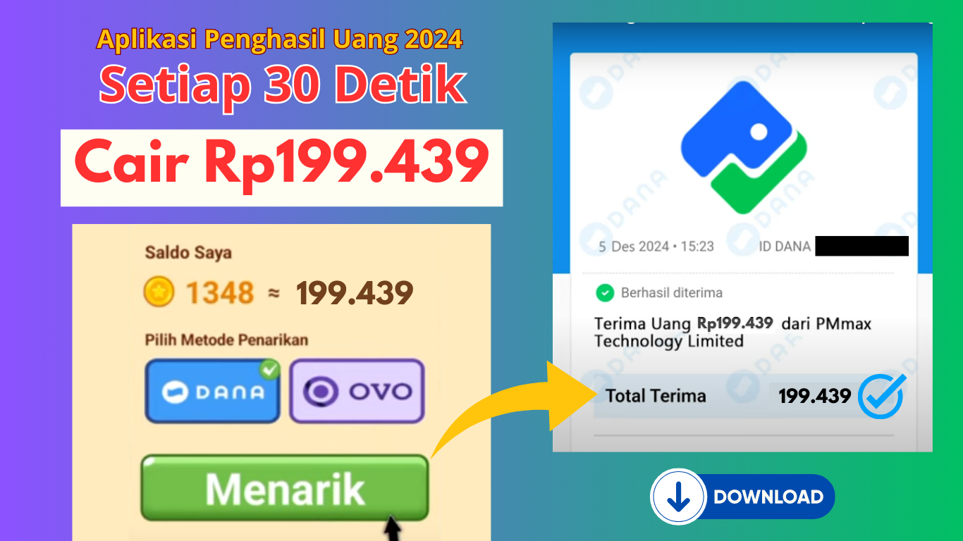 Setiap 30 Detik Cair Rp199.439 dari Aplikasi Penghasil Uang Ini