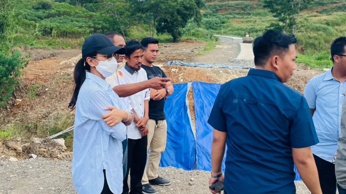 Anggota DPR RI Marlyn Maisarah Tinjau Jembatan Puncak II yang Ambruk