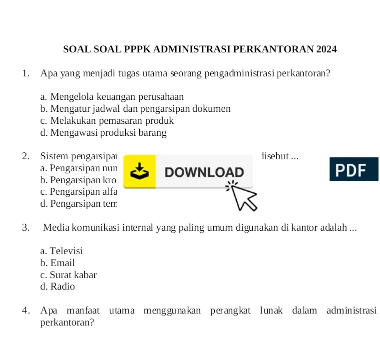 Link Download PDF Beserta Kisi-kisi Materi Pokok Latihan CAT