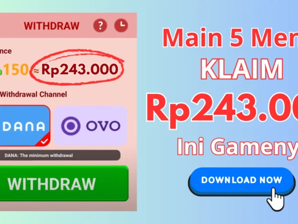 Main 5 Menit Dikirim Saldo Rp243.000 Gratis di Game Penghasil Uang 2024