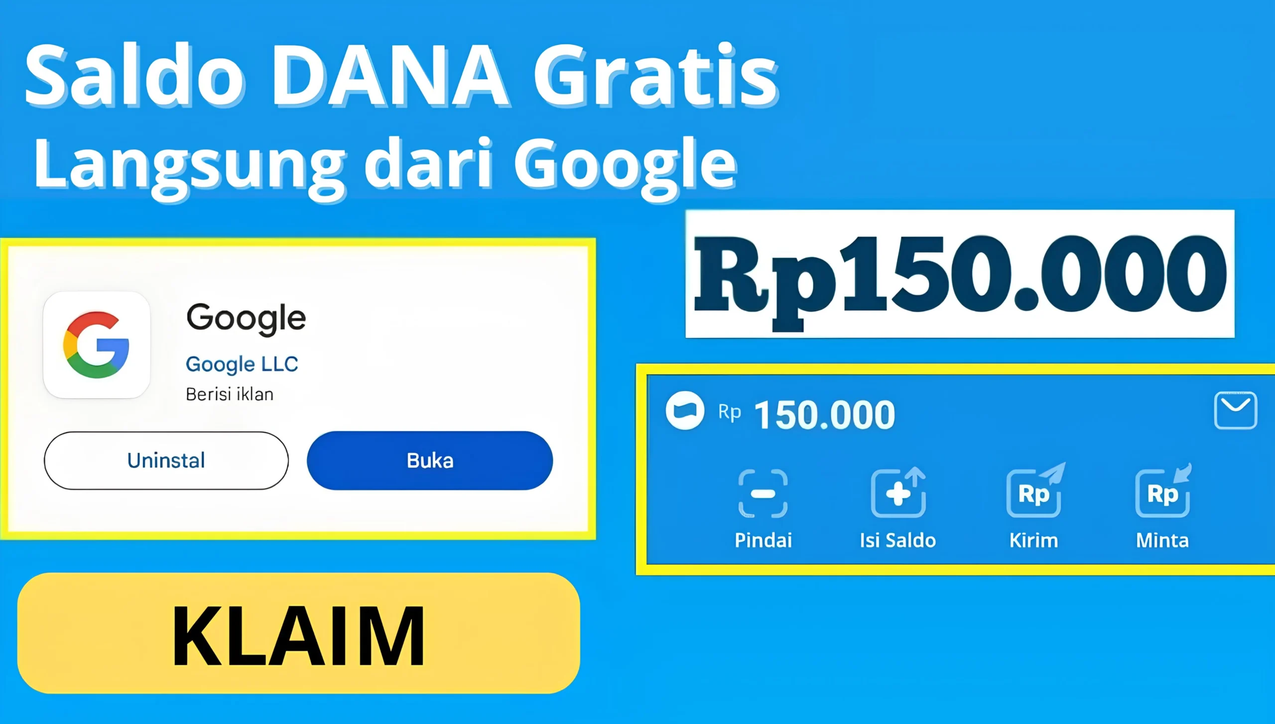 Dapat Saldo DANA Gratis Rp150.000 Langsung dari Google, Berikut Caranya