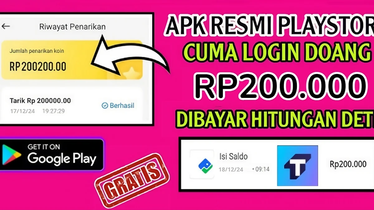 Pertama Login Dapat Saldo DANA Gratis Rp200.000 Langsung Cair Pakai APK ini