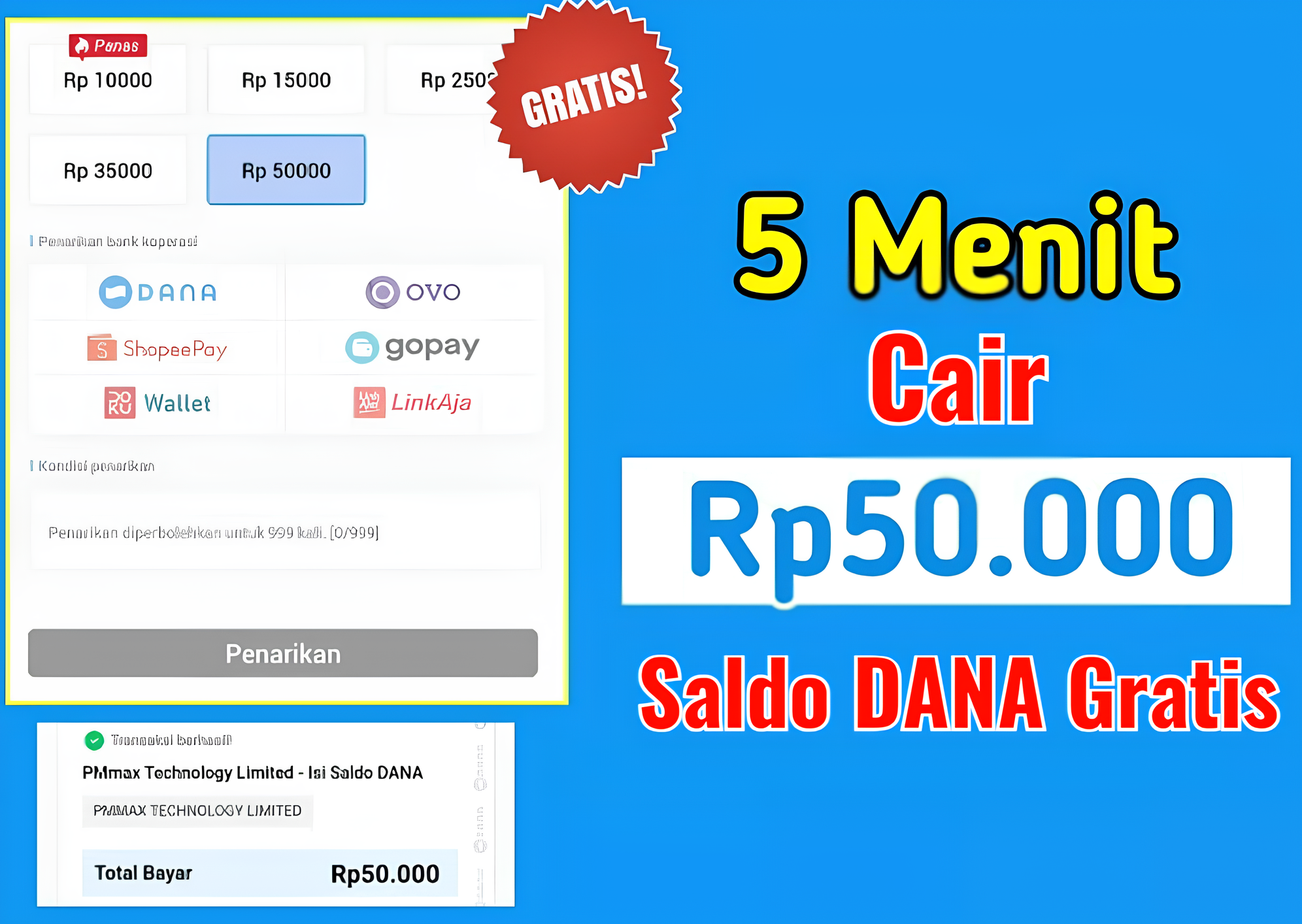 Saldo DANA Gratis Rp50.000 Cair dalam 5 Menit, Begini Caranya