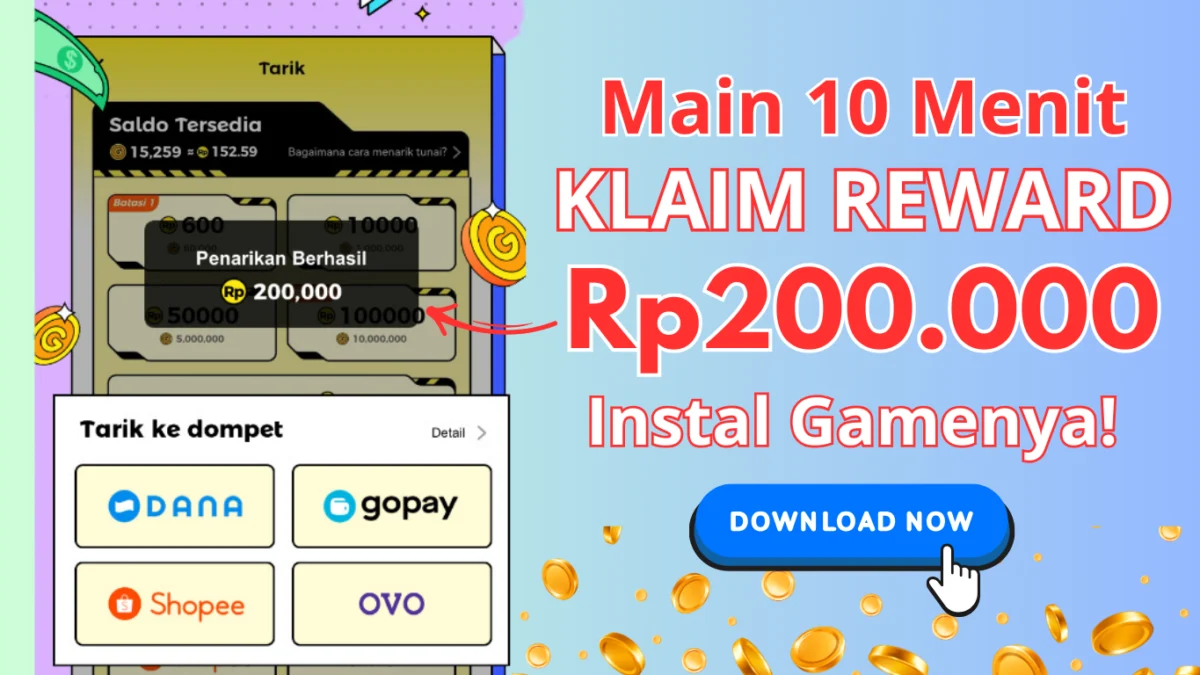 Main 10 Menit Klaim Saldo Rp200.000 di Game Penghasil Uang Ini