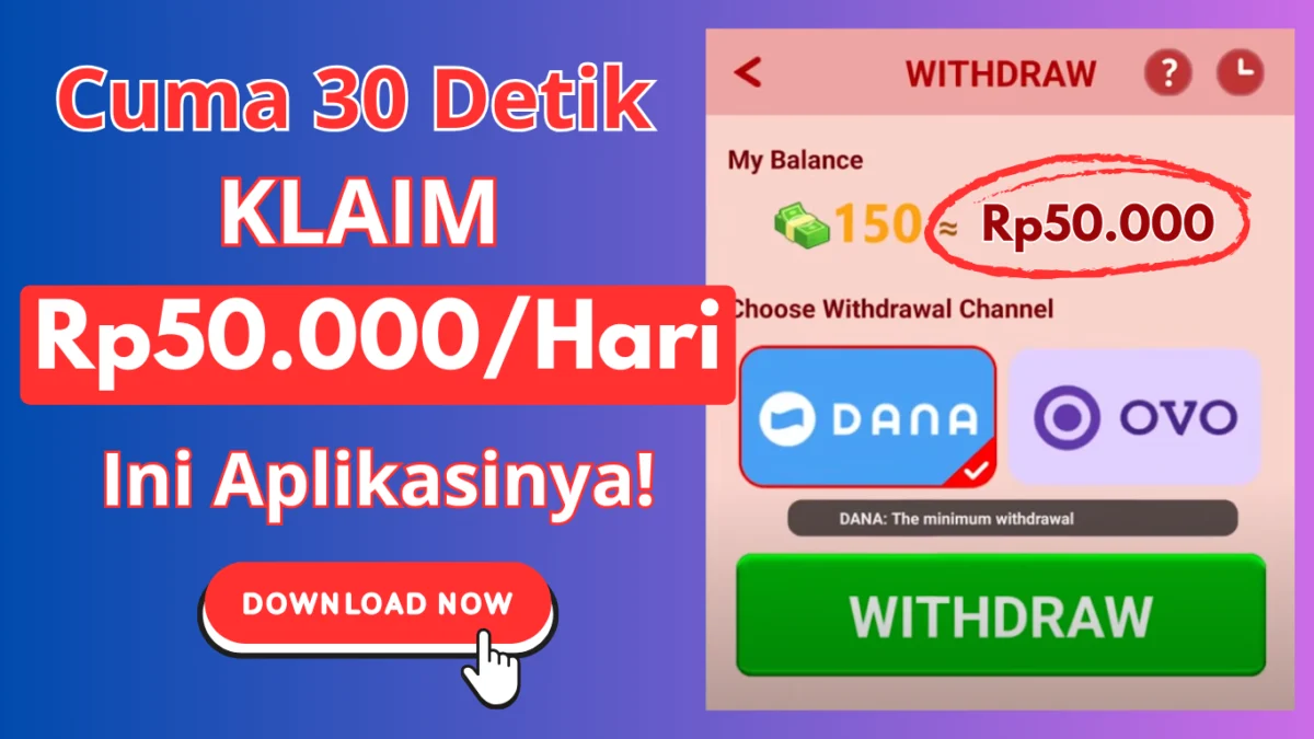 "Withdraw" Saldo Rp 50.000/Hari Gratis ke Ewallet DANA