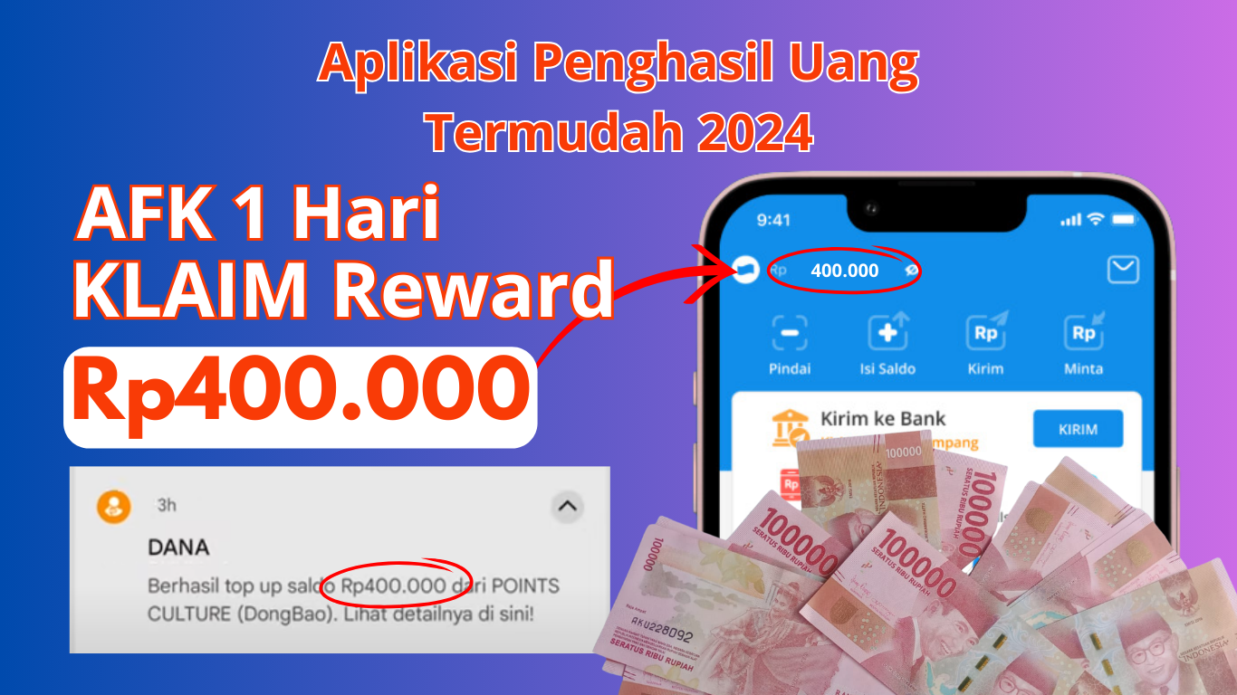 Modal AFK 1 Hari Cair Rp400.000 di Aplikasi Penghasil Uang Ini