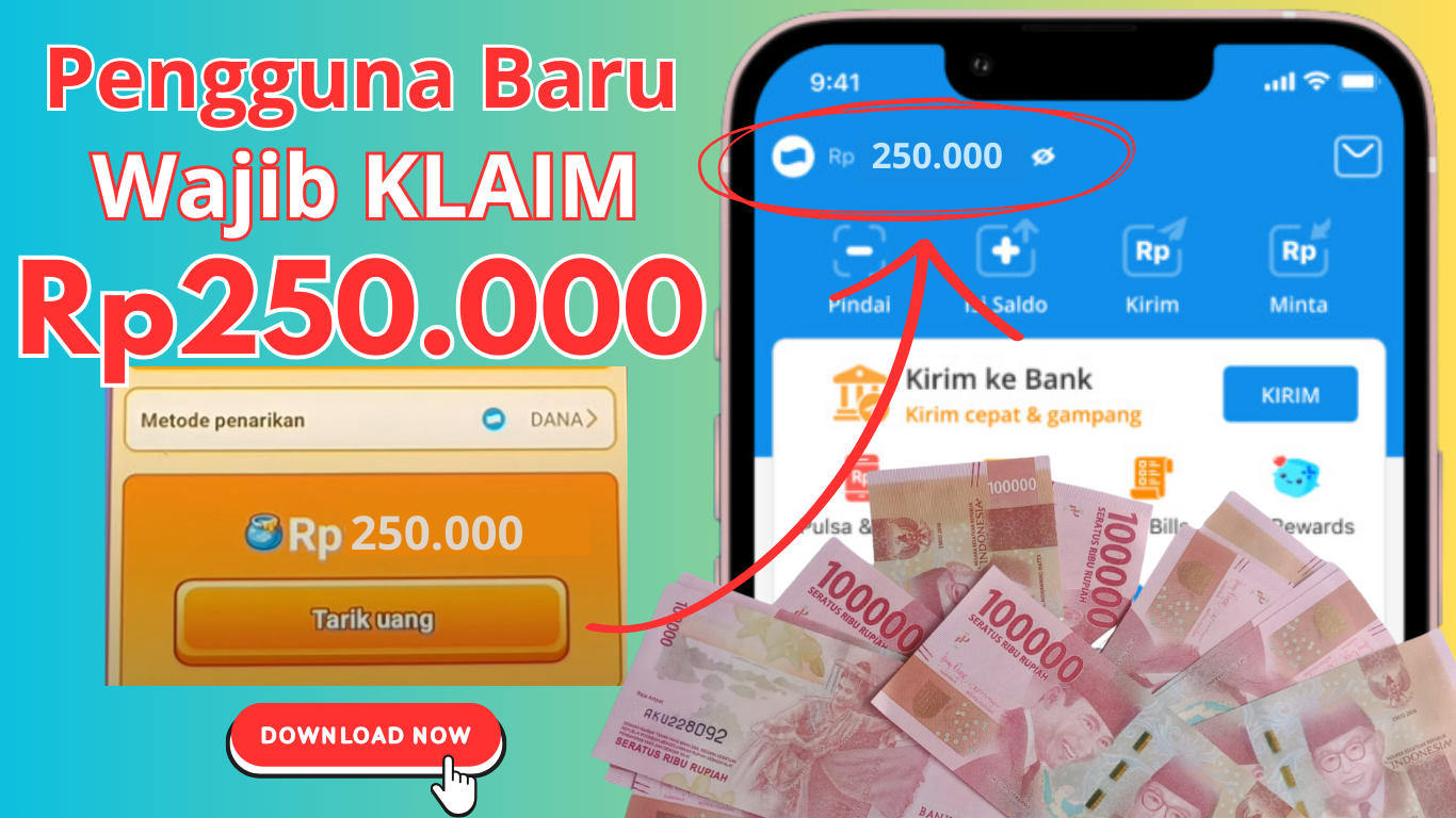 Pengguna Baru KLAIM Saldo Rp250.000 ke Dompet DANA Gratis di Aplikasi Ini