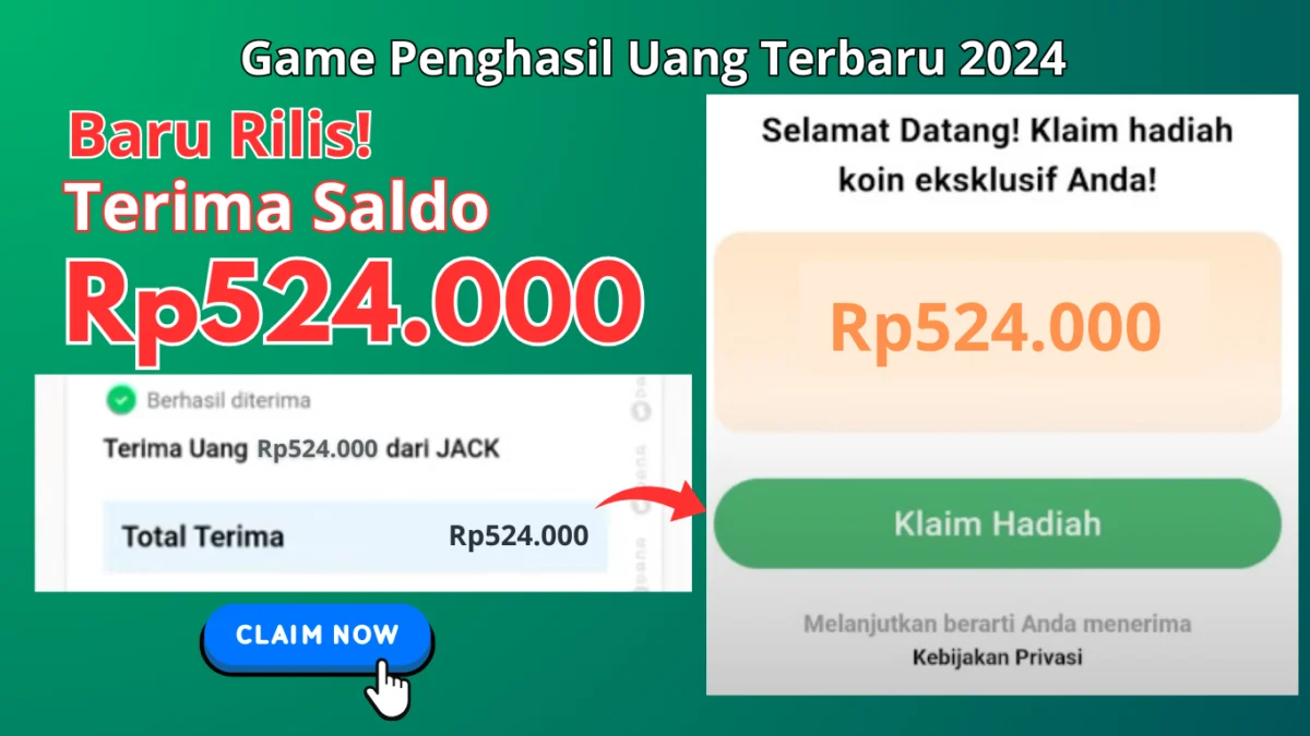 BARU RILIS Bisa Langsung 'KLAIM' Rp524.000 di Game Penghasil Uang 2024