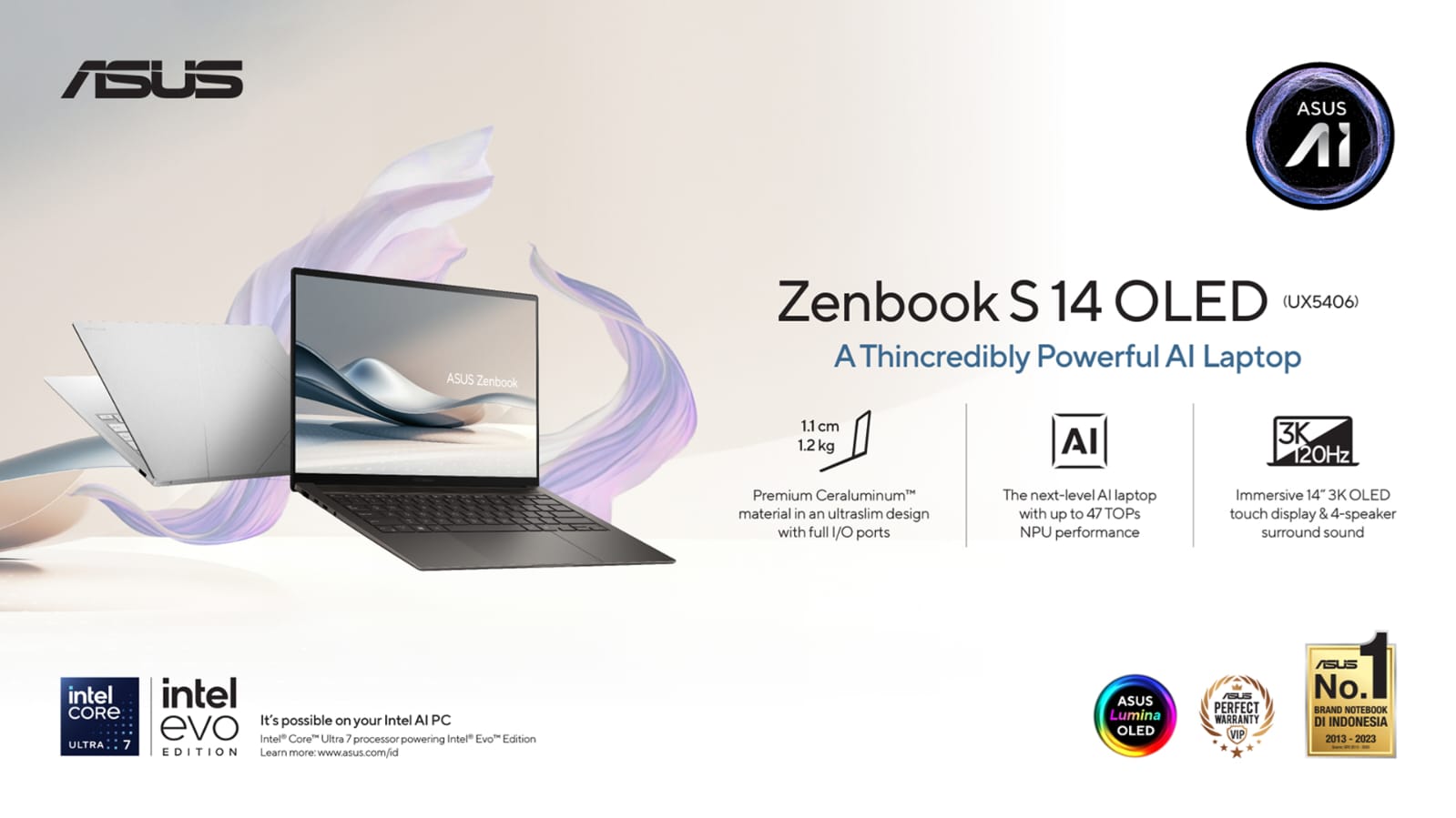 ASUS Zenbook S 14 OLED: Laptop Tipis dengan Sentuhan AI yang Mengubah Cara Anda Bekerja