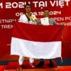 Anggota Samapta Polresta Bogor Kota, Bripda Salim Azhar meraih medali emas dalam kejuaraan Police Taekwondo di Vietnam. (Yudha Prananda / Istimewa)