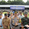 Kapolresta Bogor Kota, Kombes Bismo Teguh Prakoso, bersama jajaran Forkopimda Kota Bogor usai menggelar Apel Gelar Pasukan Operasi Lilin Lodaya, Jumat (20/12). (Yudha Prananda / Jabar Ekspres)