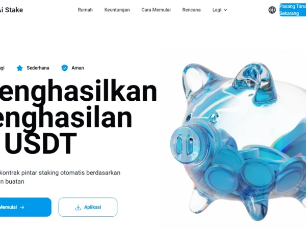 Tampilan website apliaksi investasi AI Stake yang diduga sebagai ponzi