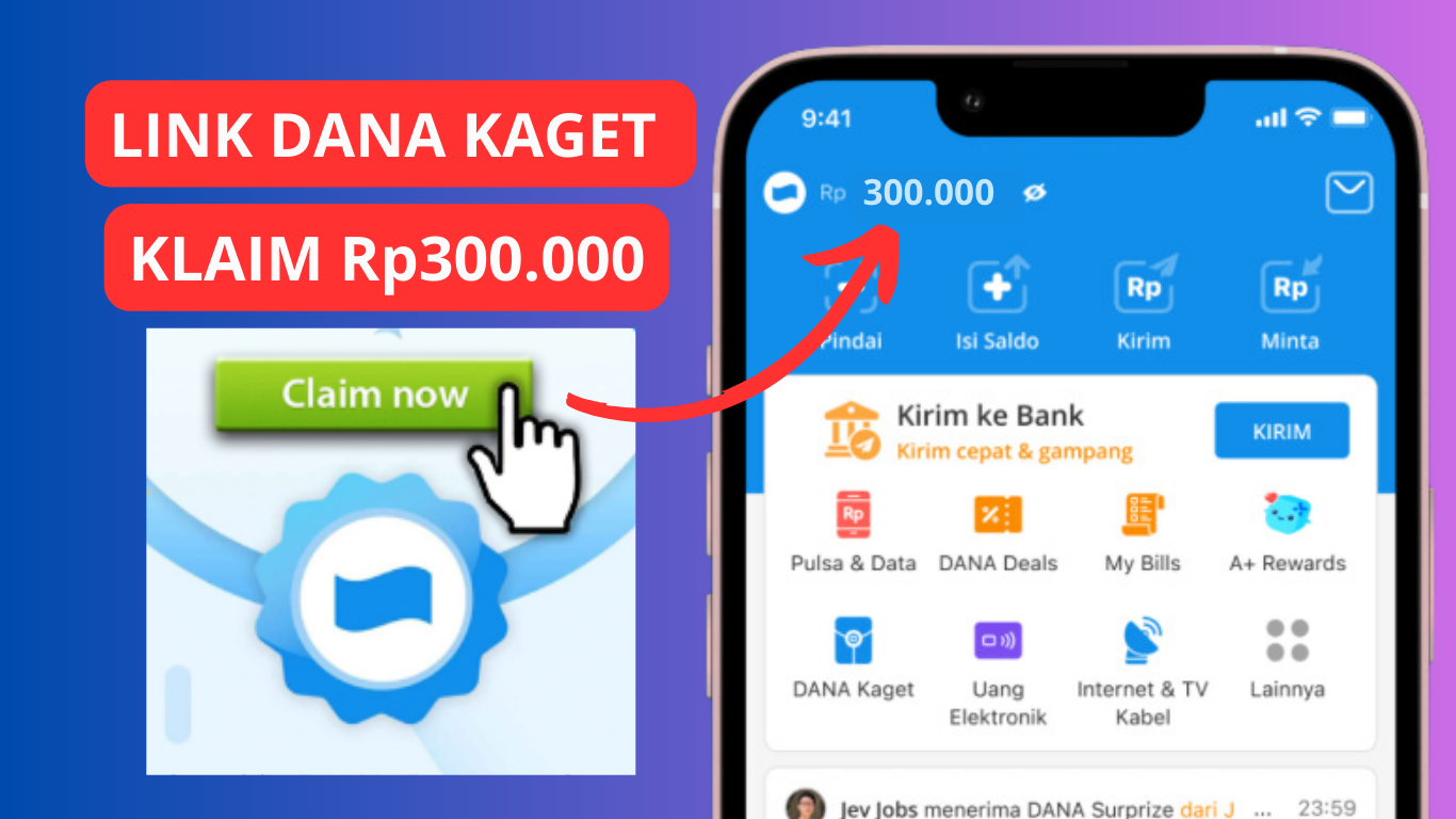 1 Kali Kesempatan Klaim Rp300.000 di Link DANA Kaget