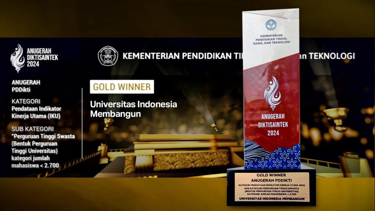 Universitas Indonesia Membangun (INABA) kembali menorehkan prestasi gemilang dengan meraih penghargaan tertinggi Gold Winner Anugerah PDDIKTI 2024.