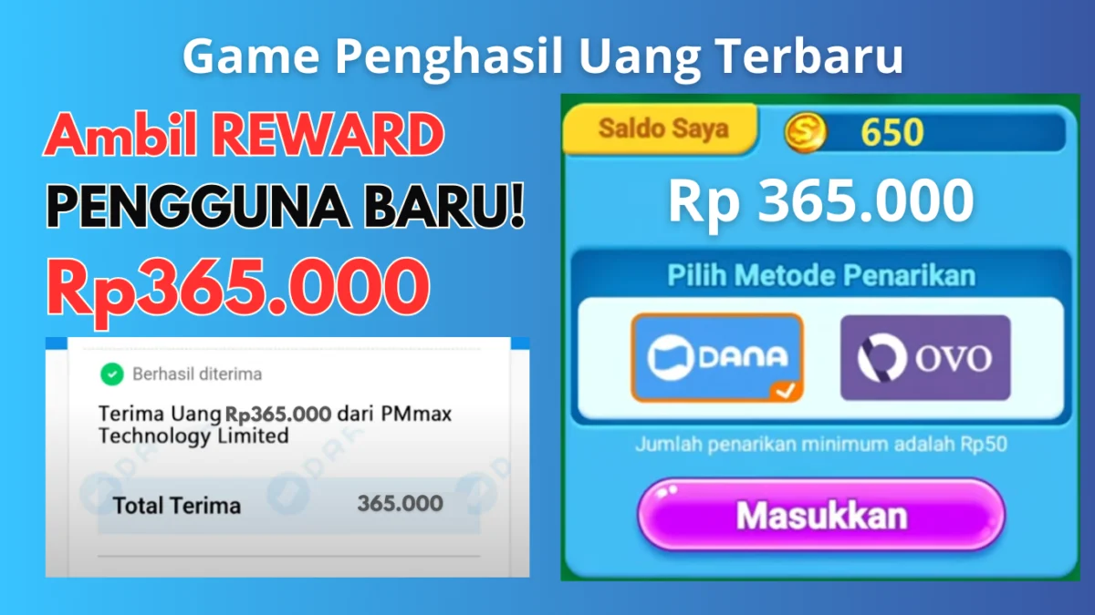 "Pemain Baru" KLAIM Reward Rp365.000 di Game Penghasil Uang Ini