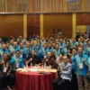 Menpora Dito Ariotedjo bersama pejabat perwakilan dan sejumlah kementerian dan pengurus Ikatan Guru Olahraga Nasional (Igornas). (Foto/ANTARA)