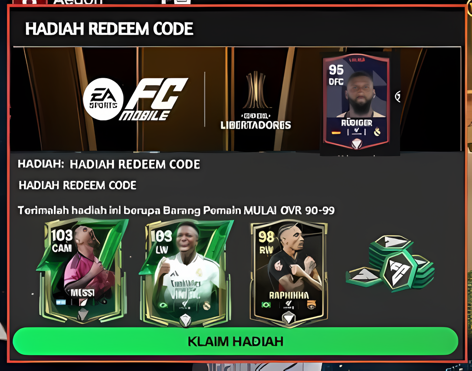 Gunakan Kode Redeem FC Mobile Terbaru ini, Bisa Kasih Hadiah Eksklusif Per Hari