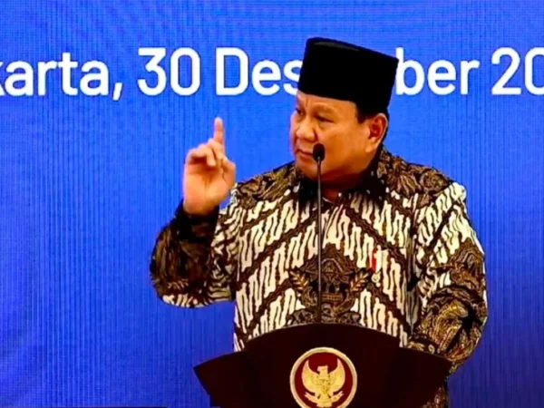 Presiden Prabowo Subianto saat memberi arahan kepada jajaran petinggi pemerintah pusat di acara Musrenbangnas. (foto/ANTARA)