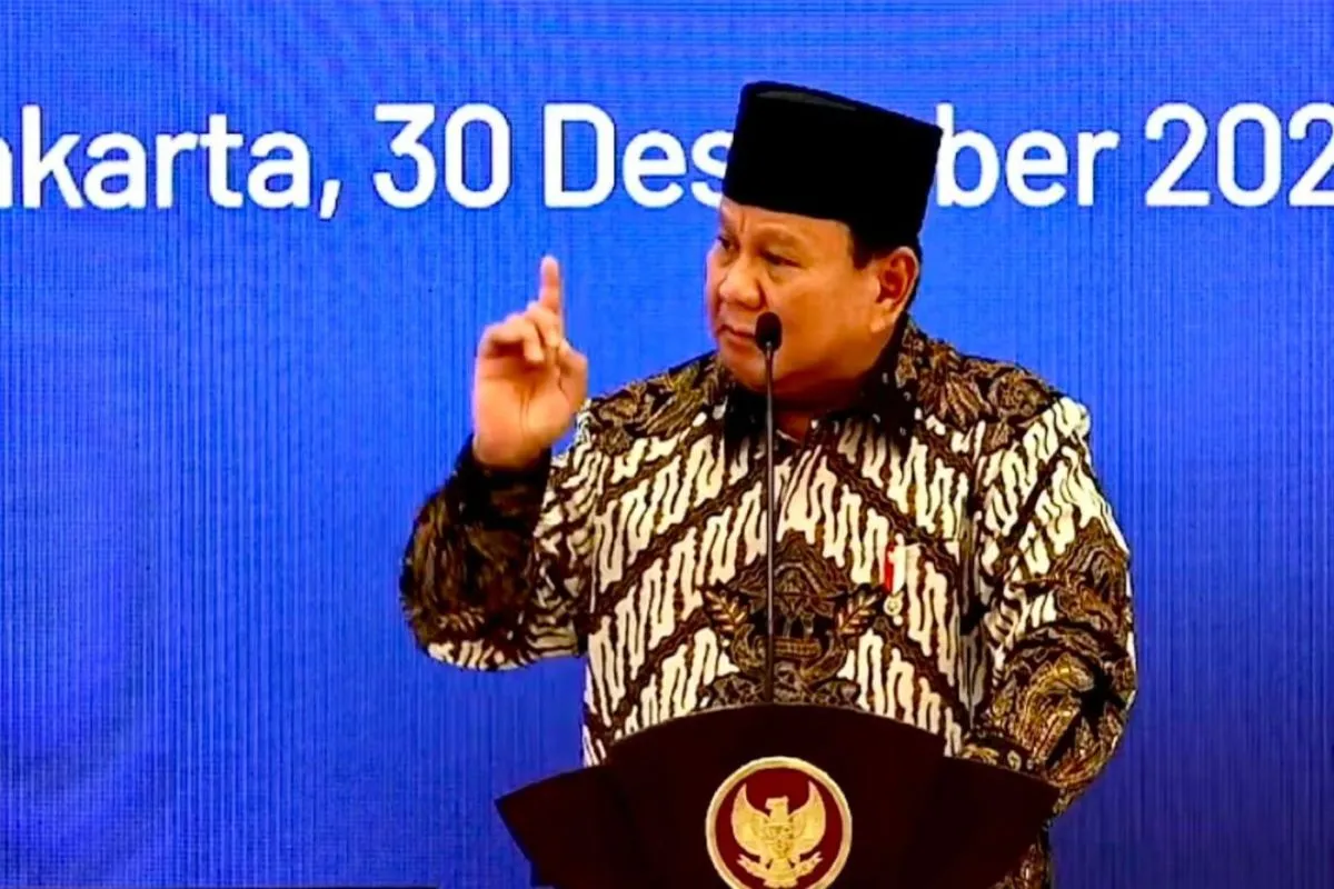 Presiden Prabowo Subianto saat memberi arahan kepada jajaran petinggi pemerintah pusat di acara Musrenbangnas. (foto/ANTARA)