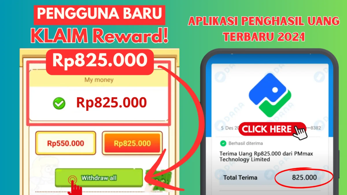 Akun Baru "WITHDRAW" Rp825.000 di Aplikasi Penghasil Uang Termudah Ini