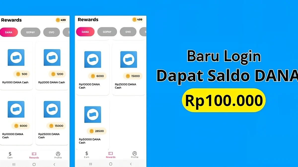 Baru Login Dapat Saldo DANA Gratis Rp100.000 Langsung Cair