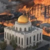 Ilustrasi Masjid di LA yang tidak tebakar kobaran api. (Youtube-ishstory)