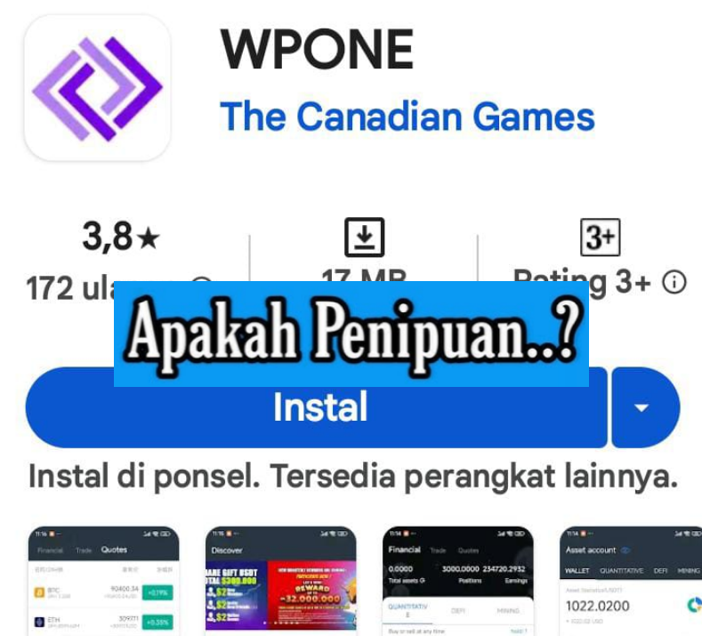 Benarkah Aplikasi WPONE Ini Aman atau Penipuan Berkedok Investasi?