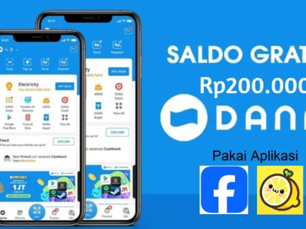 Dapat Saldo DANA Gratis pakai Aplikasi Facebook.