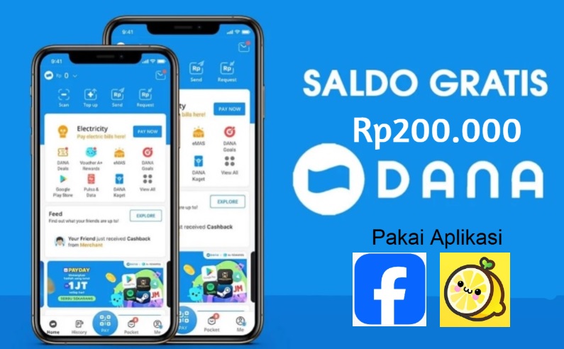 Dapat Saldo DANA Gratis pakai Aplikasi Facebook.