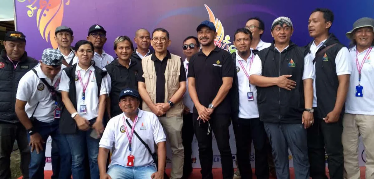 Menteri Kebudayaan Republik Indonesia (Menbud RI) Fadli Zon bersama Wamendbud Giring hadiri acara Puncak Fest 2024 di Hotel Mars, Megamendung, Kabupaten Bogor pada Selasa (31/12). (Foto/Sandika Fadilah)