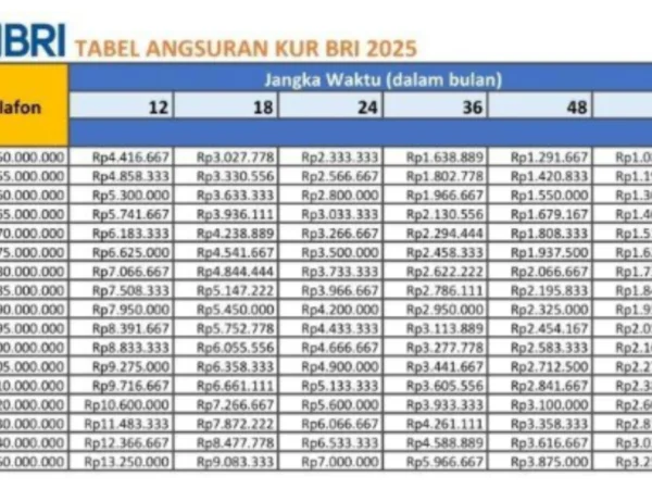 KUR BRI 2025: Cicilan Mulai Rp2 Jutaan Pinjaman hingga Rp150 Juta, Syarat Mudah dan Bunga Rendah!