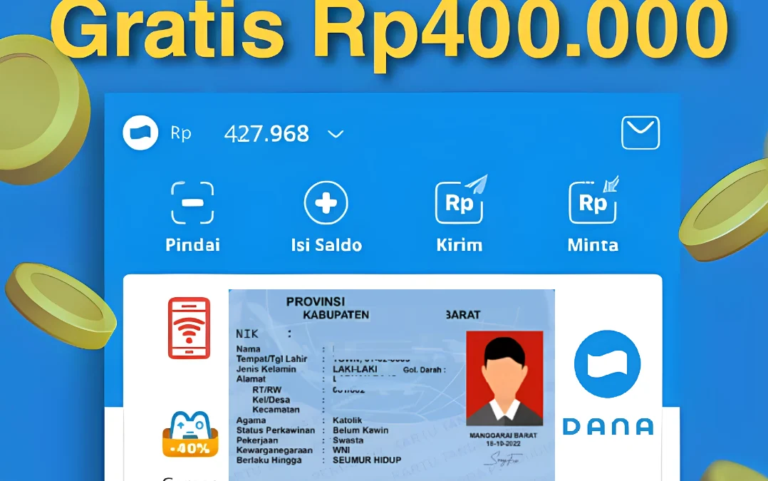 Terima Saldo Dana Rp400 Ribu dengan Data KTP