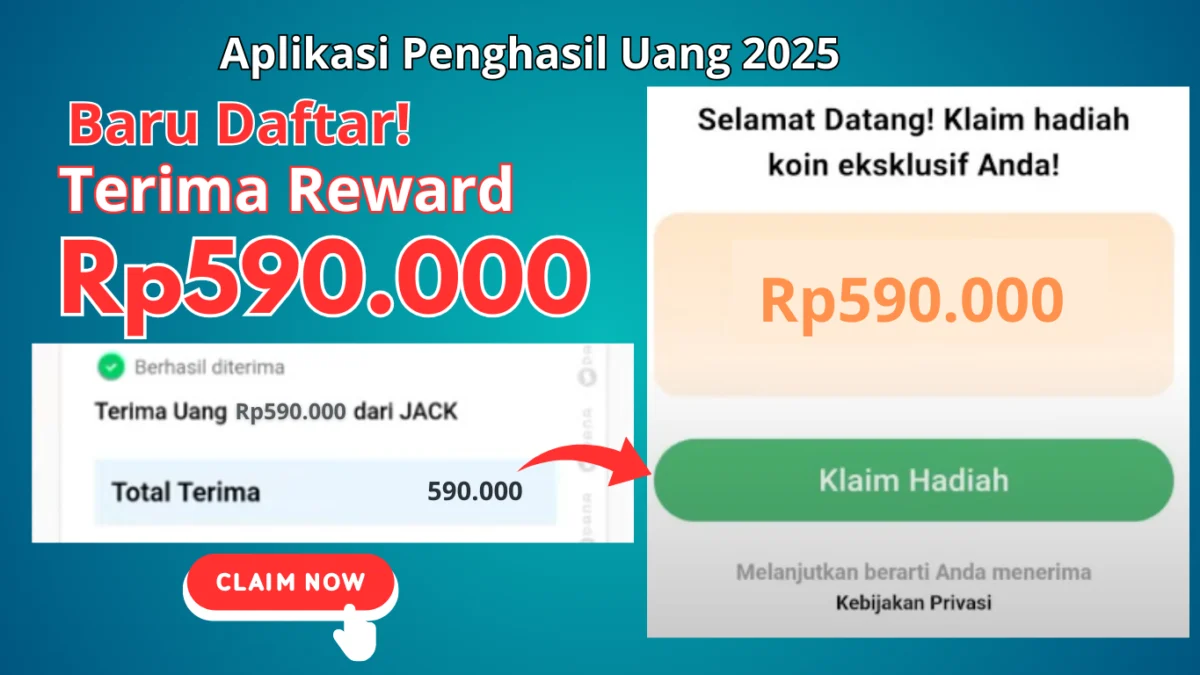 "BARU DAFTAR" Bisa Ambil Reward Saldo Rp590.000 Hanya di Aplikasi Penghasil Uang 2025