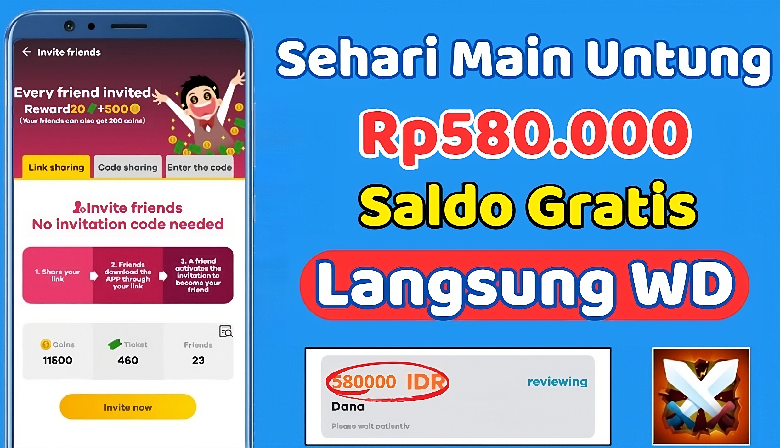 Main Sehari Aplikasi Penghasil Uang Bisa Untung Rp580.000 Saldo Gratis, ini Caranya