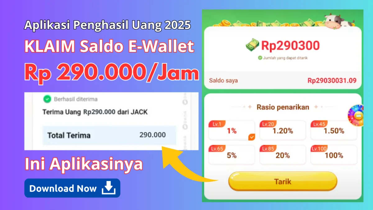 Gampang Banget Hasilkan Rp290.000/Jam dari Aplikasi Penghasil Uang 2025