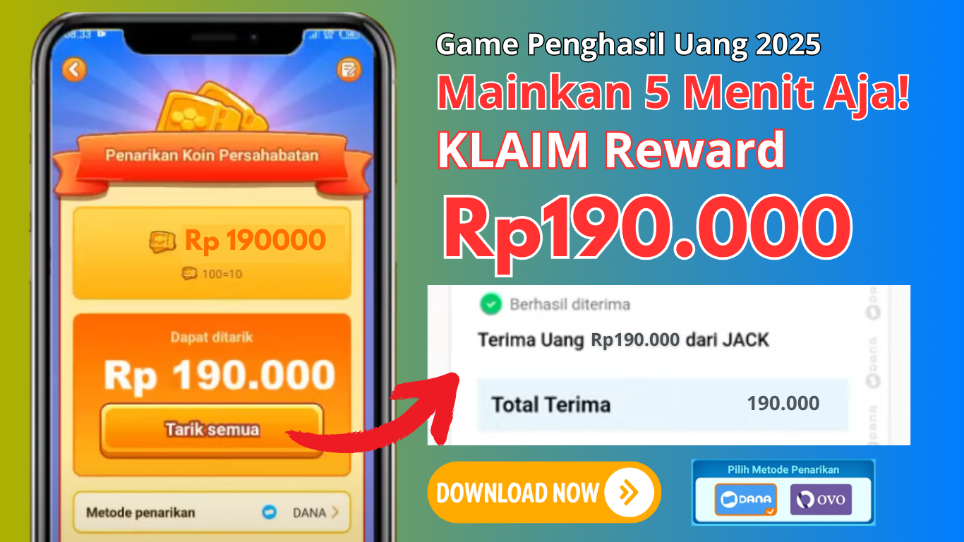 Cobain Game Penghasil Uang Terbaru 2025 yang Bayar Kamu Rp190.000/Hari